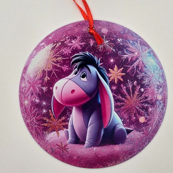 Eeyore Winne The Pooh Christmas Metal Ornament - Picture 1 of 1